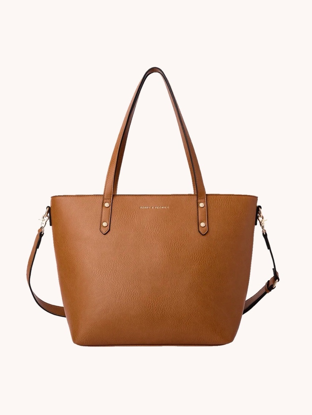 Poppy and Peonies Go-Getter Tote in Cognac